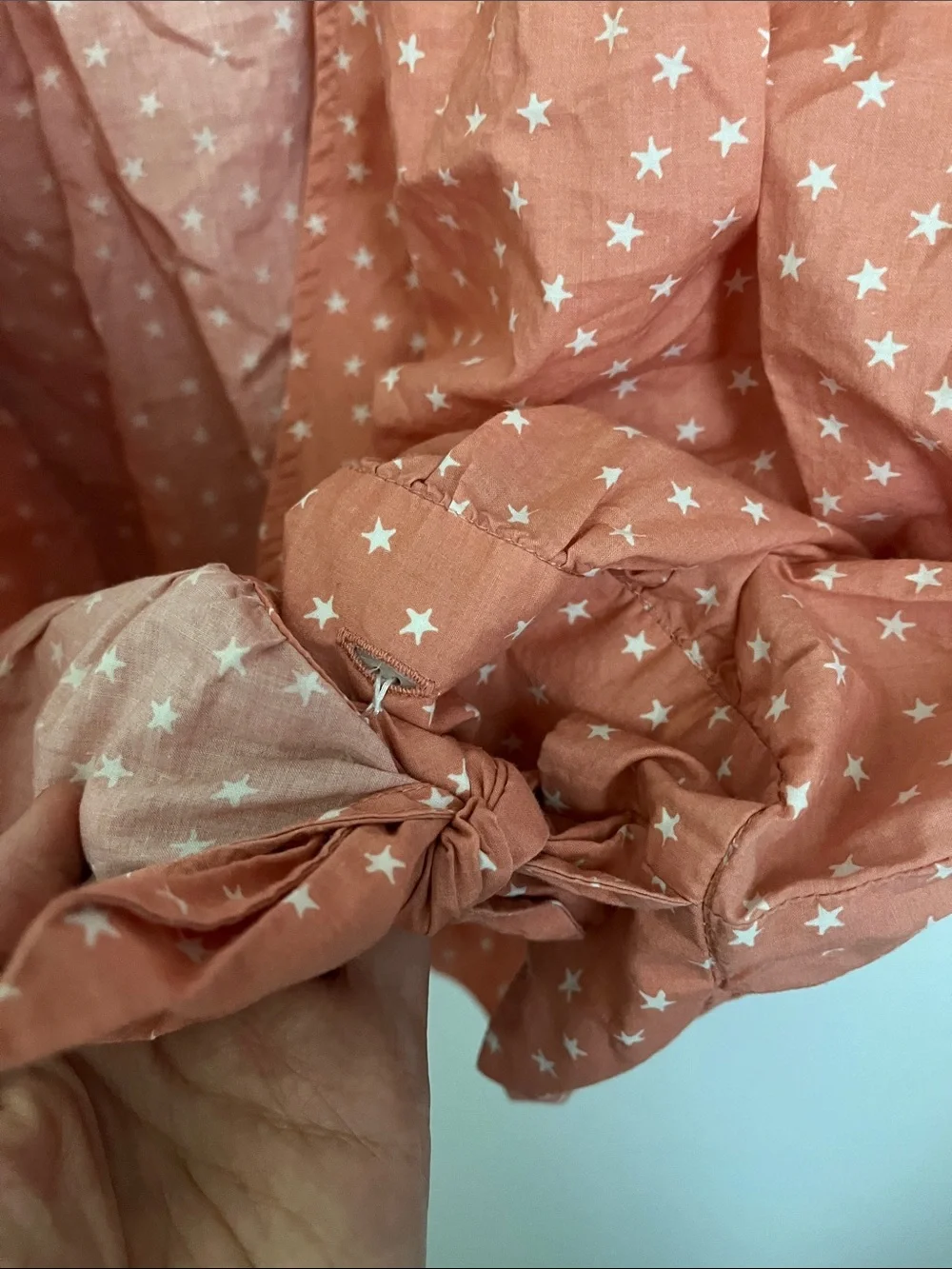 🛍️ 3/$10 Madewell Coral Star-Print Tie-Front Wrap Blouse